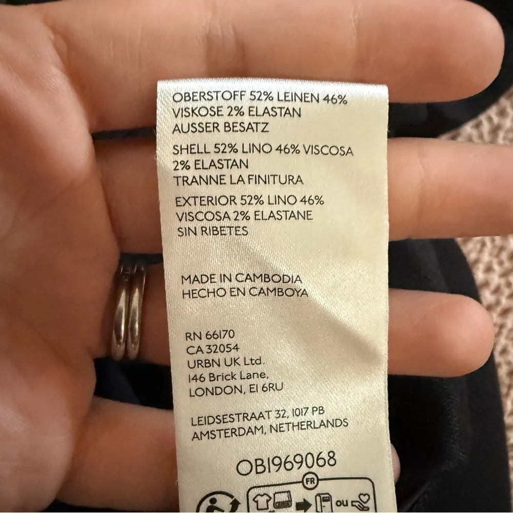 Anthropologie High-Rise Flare Linen Pants Black 10P | NWT $138 Trousers - Picture 7 of 11